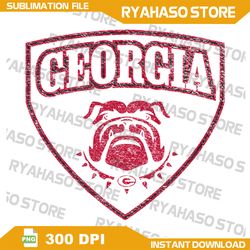 State of Georgia Hero Emblem Red Knockout Design Pullover Png, Georgia Red, Black And White Png, Digital Sublimation Png