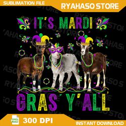 Its Mardi Gras Y'all Goats Jester Hat Mask Beads Fat Tuesday Premium Png, Images Clipart, Mardi Gras Png