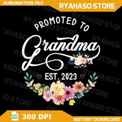 Womens Promoted to Grandma Est 2023 Mothers Day New Grandma Png, Grandma Est 2023 Png, Grandma Est 2023 Png, Mother's