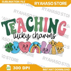 Teaching Lucky Charms Outfit Retro Teacher St Patricks Day Png, Teaching Lucky Charms png, Teacher St.Patrick's png