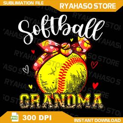 softball grandma png, headband leopard softball ball mother's day png, softball grandma png, softball design