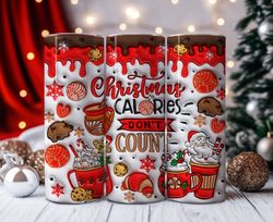 3D Cafecito y Chisme Christmas Conchas Inflated Tumbler Wrap, Concha Lights Christmas Puffy 20oz Tumbler Wrap, Xmas Calo