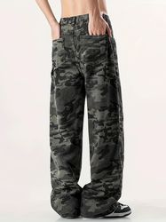 Men's Stylish Vintage Style Loose Camouflage Denim Cargo Pants
