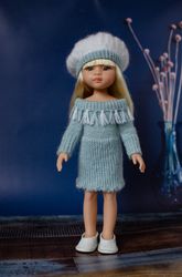 Knitted dress and beret for Paola Reina doll
