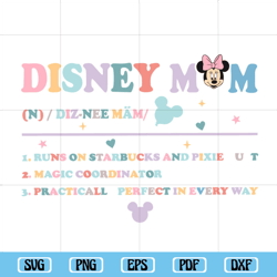 Disney Mom Definition Svg, Disney Mother Svg, Disney Vacation Svg, Disney Mothers Day Gift, Disneyland Trip Svg