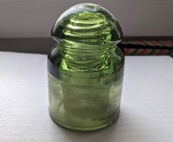 Rare lime green color vintage glass insulator
