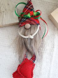 Christmas Gnome key storage bag, handmade original keyring present