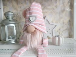 Pink handmade gnome long legs gift for your friends
