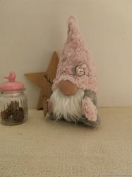 Flaffy Pink plush gnome decor gift for lovers gnomes