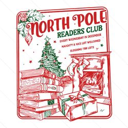 Bookish Christmas North Pole Readers Club SVG Download