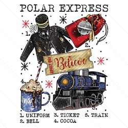 Vintage Polar Express Polar Ticket PNG Sublimation Design