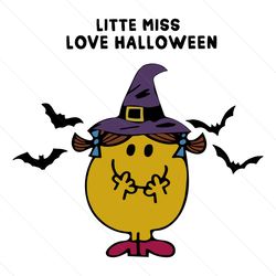 Little Miss Love Funny Halloween Witch Logo SVG