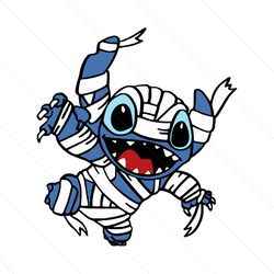 Blue Alien Stitch Mummy Disney Halloween Logo SVG