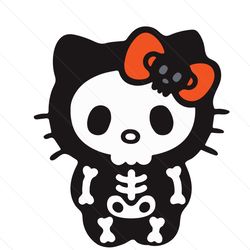 Funny Halloween Vector Hello Kitty Skeleton SVG