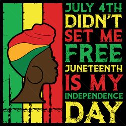 July 4th Didnt Set Me Free Svg, Juneteenth Is My Independence Day Svg