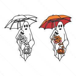 Floral Ghost Svg Cute Ghost Halloween File