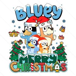 Bluey Merry Christmas Bingo Family PNG