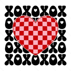 Retro XoXo Valentines Heart SVG