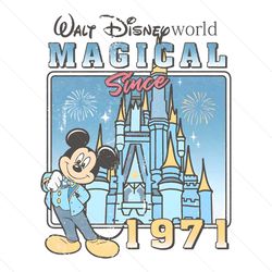 Vintage Walt Disney World Magical Since 1971 PNG File Download