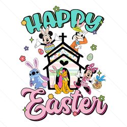 Happy Easter Disney Bunny Characters PNG File Download