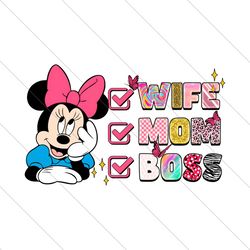 Wife Mom Boss Disney Minnie PNG File Digital