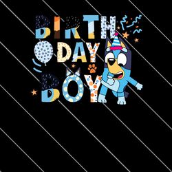Retro Birthday Boy Party Bluey PNG File Digital