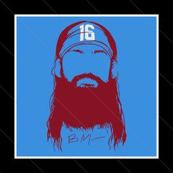 Brandon Marsh Philly Beard SVG File Digital