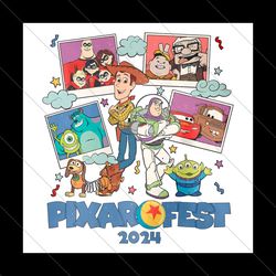 Vintage Disneyland Pixar Fest 2024 Cartoon PNG File Digital