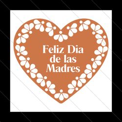 Feliz Dia De Las Madres Heart Mexican Mom SVG File Digital