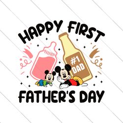 Happy First Father's Day Mickey And Baby Disney SVG File Digital