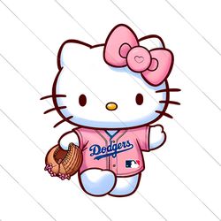 Groovy Kitty Los Angeles Dodger Baseball PNG File Digital