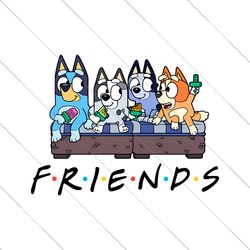 Bluey And Friends Cartoon Characters PNG File Digital