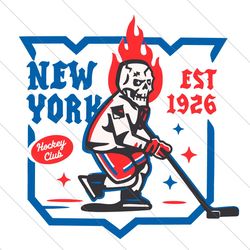 New York Rangers Skull Hockey Club SVG File Digital