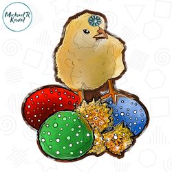 Cute Easter Day Chick Colorful Eggs Transparent PNG
