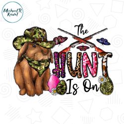 The Hunt Is On Easter Day Camouflage Hunting Bunny PNG