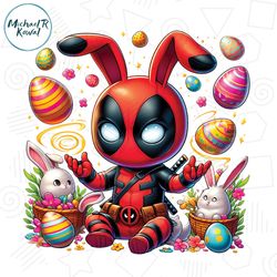 Bunny Chibi Deadpool Happy Easter PNG