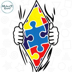 Autism Awareness Opening Puzzle Piece PNG