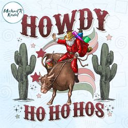 Howdy Ho Ho Christmas Santa Cowboy PNG
