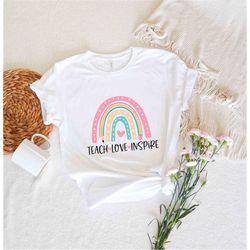 Eacher Rainbow Shirt Inspirational Teacher Shirts Back To