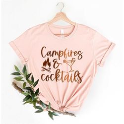 Camp Fires And Cocktails Shirt Camp Life Shirt Camp Lover