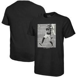 Mens Pittsburgh Steelers T J  Watt Majestic Threads Black Oversized Player Image T-Shirt