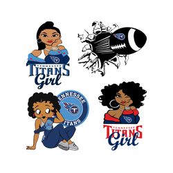 Tennessee Titans Team Logo SVG Bundle, Football Teams Logo SVG, NFL SVG, Black Girl Titans Logo SVG, Betty Boop Titans S