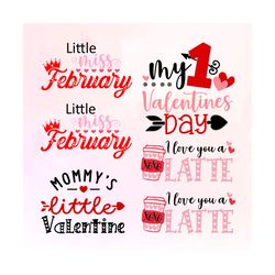 Little Miss February Valentine PNG, My First Valentine PNG, Funny Cute Valentine PNG, Happy Valentine Day PNG, Quotes PN