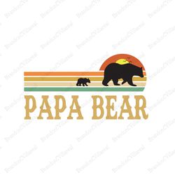 Papa Bear Retro Sunset Svg, Fathers Day Svg, Papa Bear Svg, Papa Svg, Dad Svg, Dad Protector Svg, Retro Papa Svg, Dad Vi