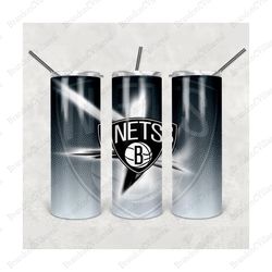 Brooklyn Nets Tumbler, Brooklyn Nets Wrap, Brooklyn Nets Design, Sport Tumbler, NBA Tumbler Wrap, NBA Tumbler