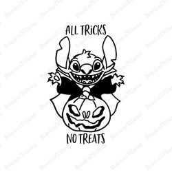 All Tricks No Treats SVG, Horror Stitch Halloween SVG, Stitch Pumpkin SVG, Stitch Cricut, Pumpkin SVG