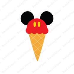 Ice Cream Mickey Mouse SVG, Mickey Mouse SVG, Disney SVG, Disney Characters SVG, Cartoon, Movie Silhouette