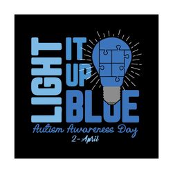 Autism Awareness Day Blue Light Up Puzzle PNG