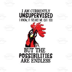 Im Currently Unsupervised I Know It Freaks Me Out Too, Trending Svg, Chicken Svg, Chicken Clipart, Chicken Shirt, Chicke
