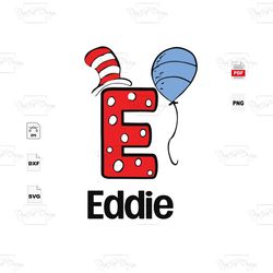 Eddie, Trending Svg, Dr.Seuss Svg, Dr.Seuss Hat, Cute Hat, Dr.Seuss Gift, Dr.Seuss Shirt, Air Balloon Svg, Dr.Seuss Air
